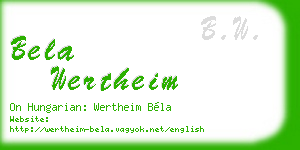 bela wertheim business card